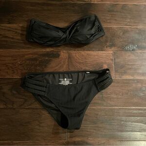 Shade & Shore Black Bandeau Bikini Set